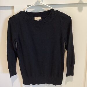 Black scoop neck Loft pullover sweater size xs. Teacher Work Office Casual
